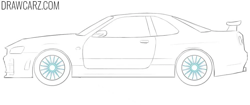 Illustrate the Skyline rims with radial spokes