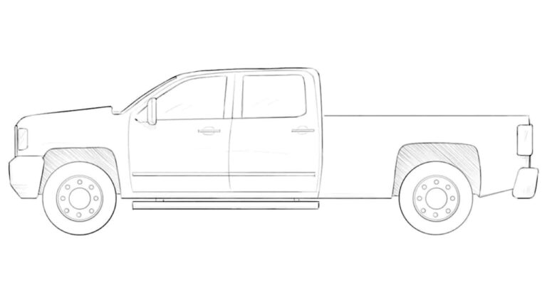 how to draw a pickup truck featured image