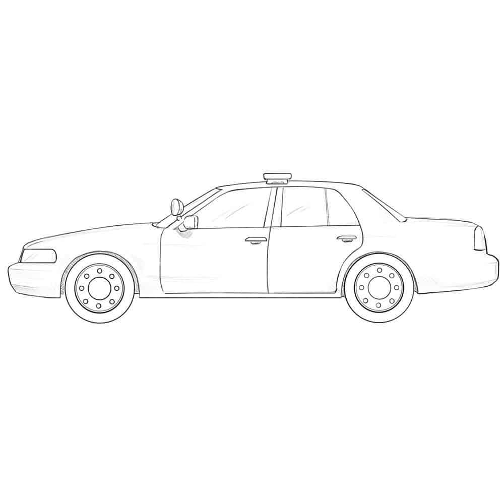 Police Car Sketch Easy : Learn How To Draw A Police Car (police) Step ...