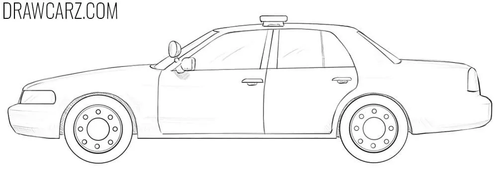 Finish your police Crown Victoria drawing