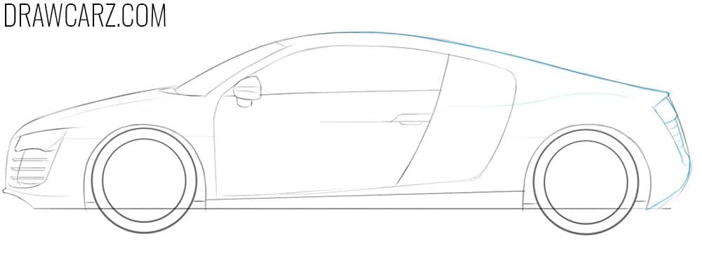 Draw our the rear segments of the car