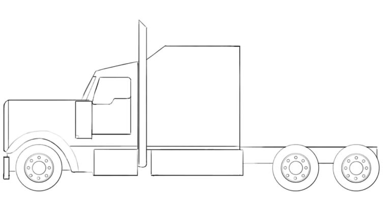 how to draw a semi truck featured image
