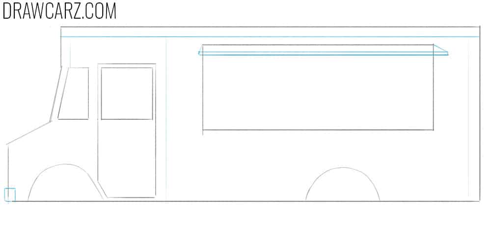Draw small details on the taco truck