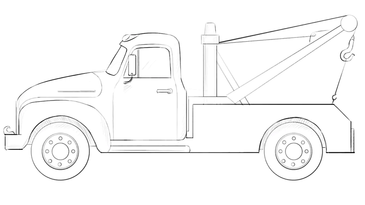 how to draw a tow truck featured image