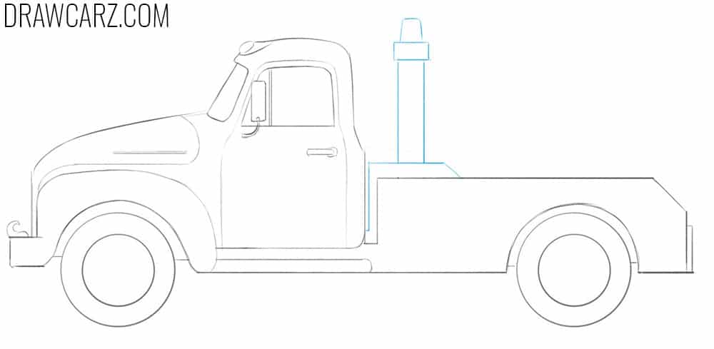 Draw the tow truck pole detail