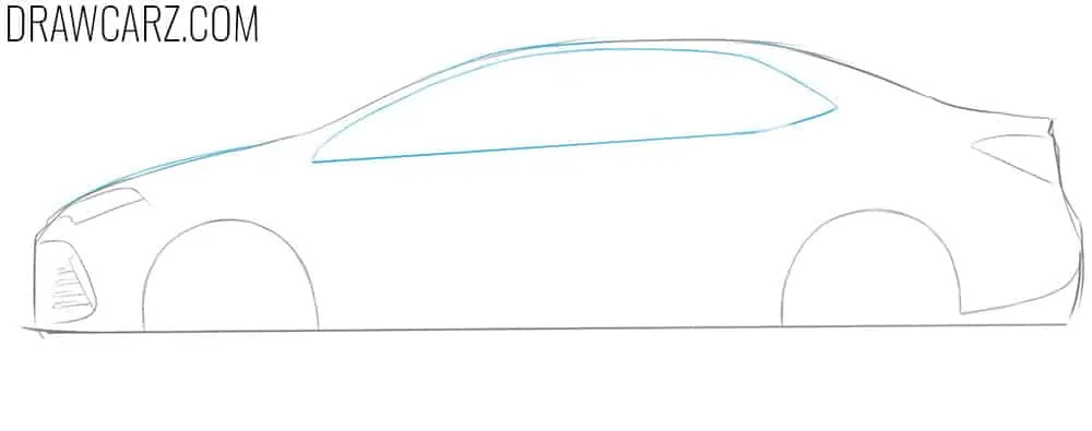 Adjust the Corolla roofline and windows