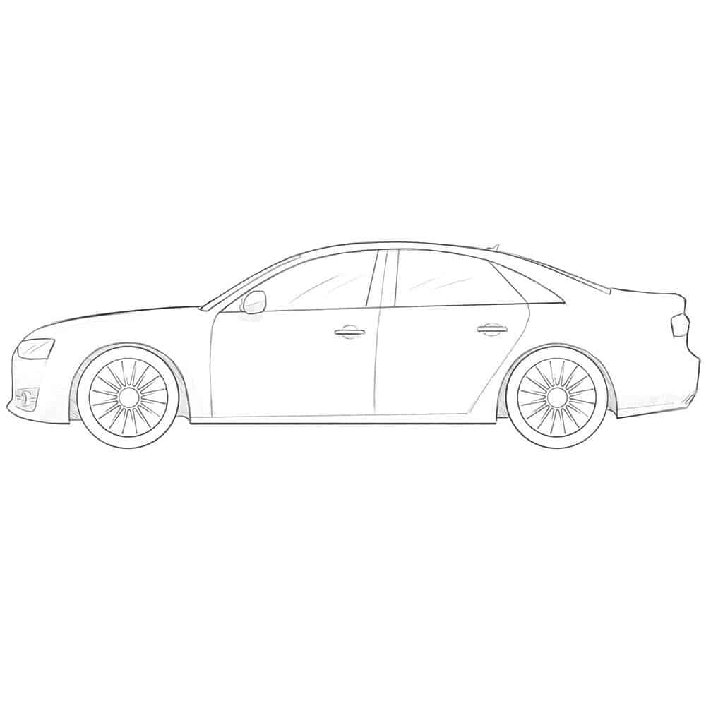Audi e-tron 2021 car black white outline front view & back view, png |  PNGWing