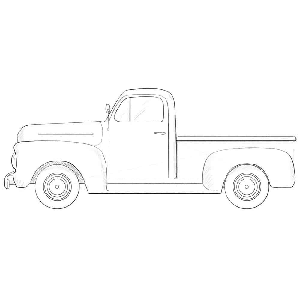 Learn How to Draw a Vintage Truck Vintage Step by Step  Drawing Tutorials