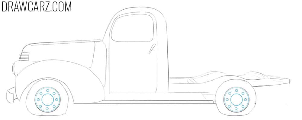 how to draw an abandoned truck easy