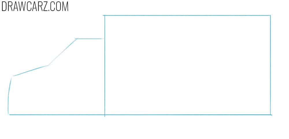 Indicate the base geometry of the ambulance truck