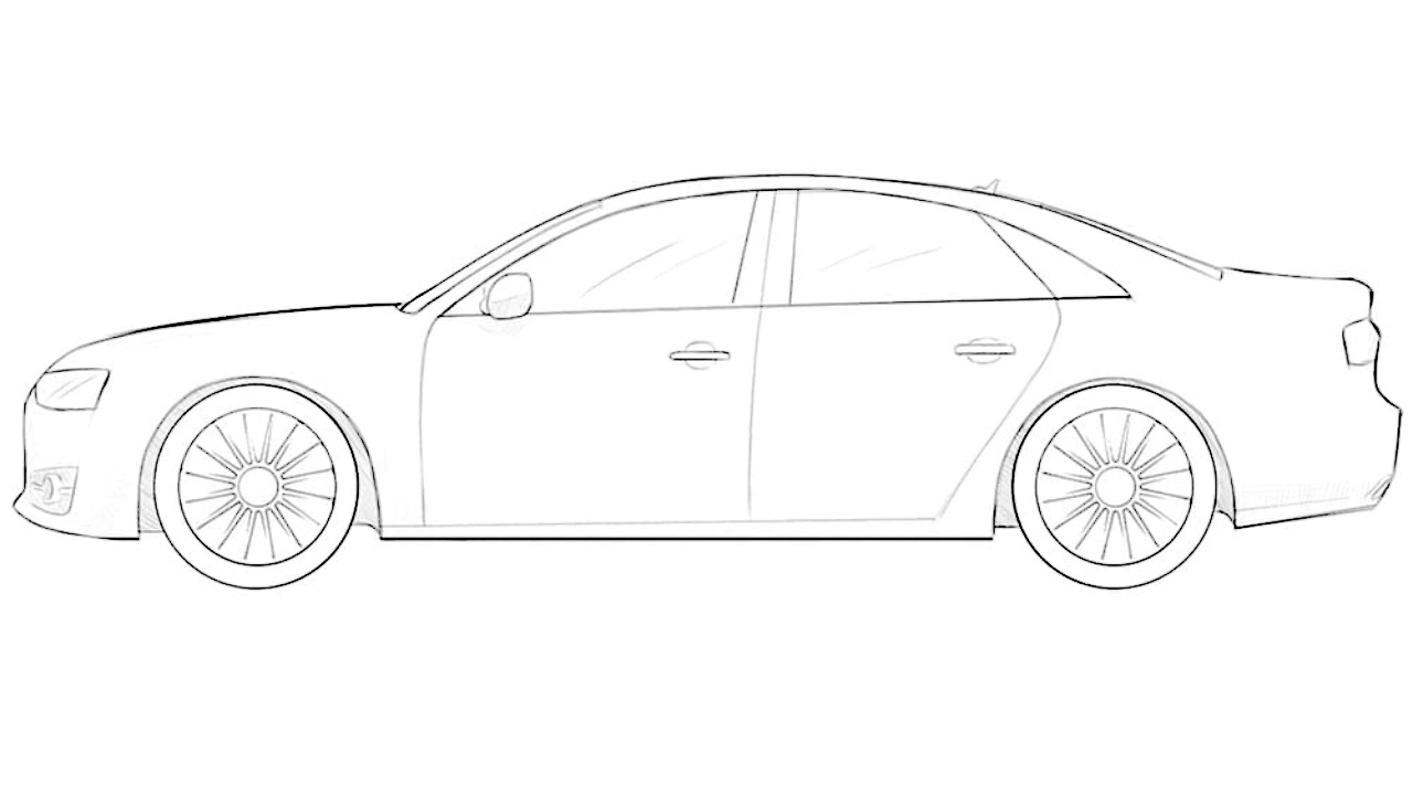 how to draw an audi a4 featured image
