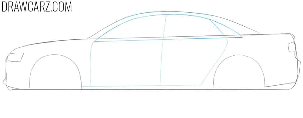 Draw the Audi A4 greenhouse