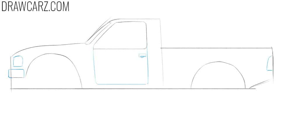 Mark out the door, bumpers, and lamp