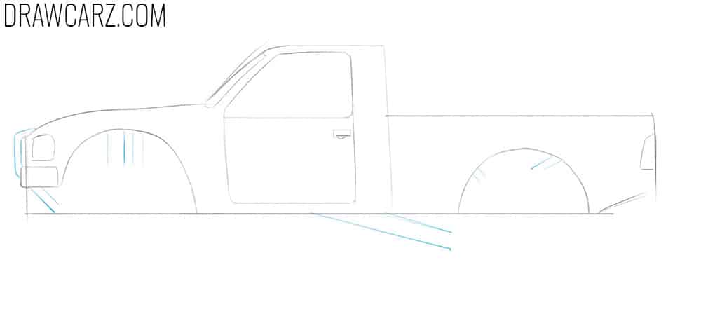 Indicate the raised suspension arms