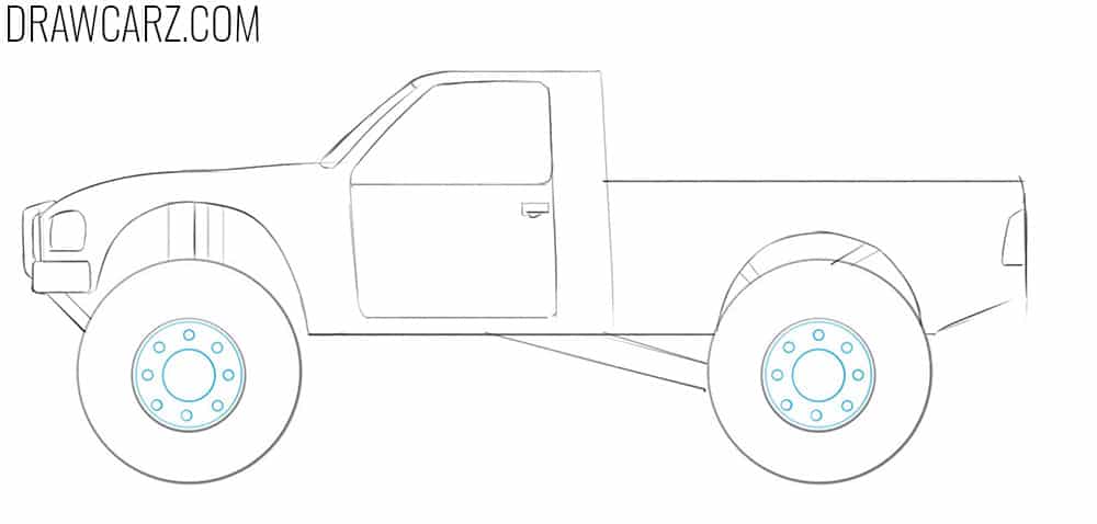 Draw the rims for the all-terrain tires