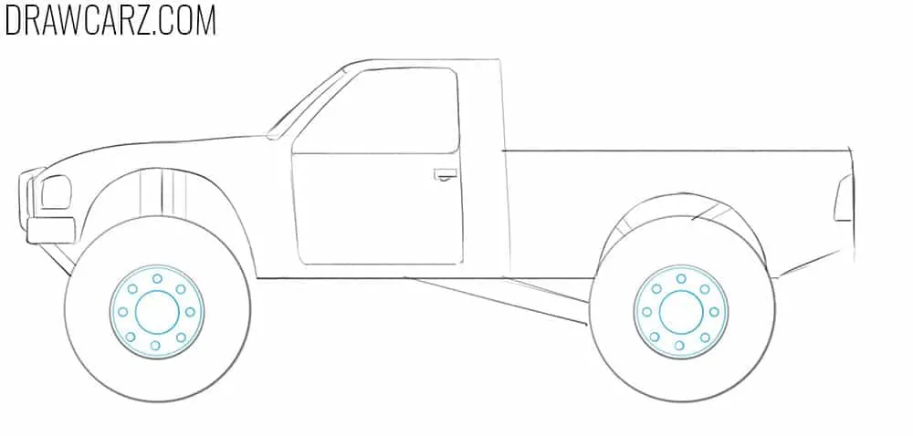 Draw the rims for the all-terrain tires