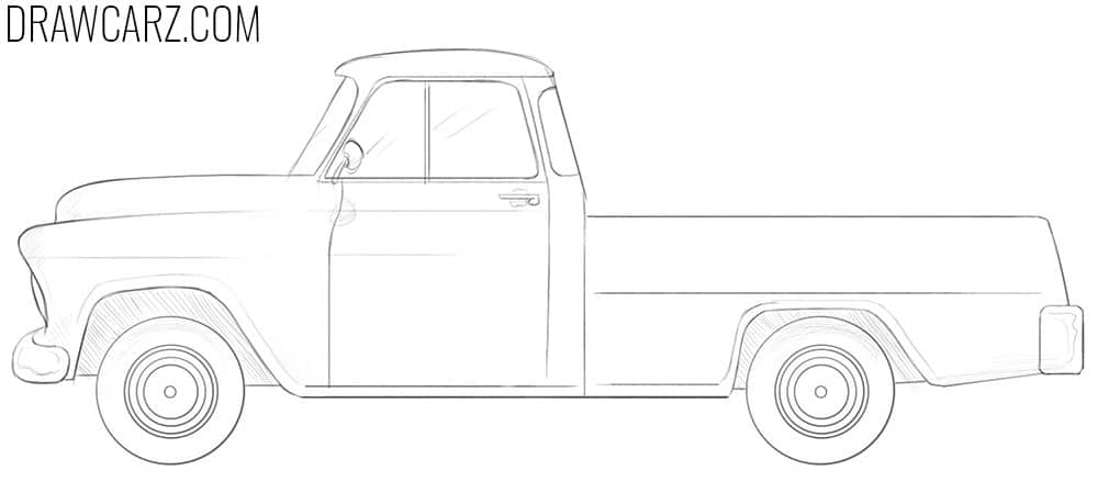 how to draw an old chevy truck