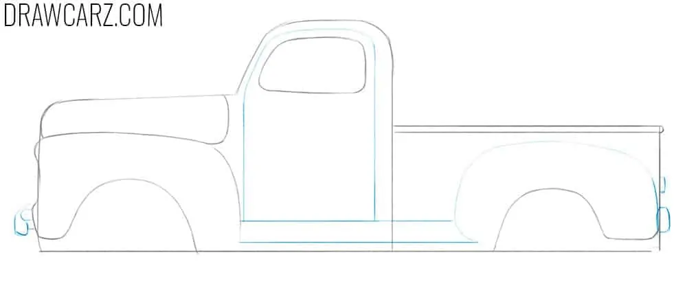 Draw the door of your old pickup truck