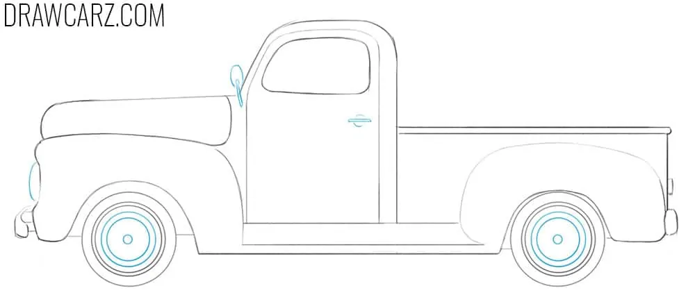 Draw the old fashioned details of your truck