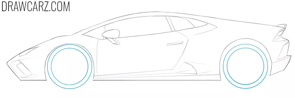 Draw the wheels and erase the guidelines