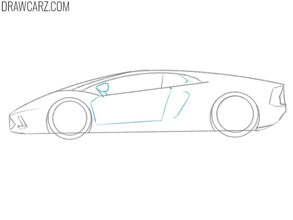 how to draw a lamborghini car
