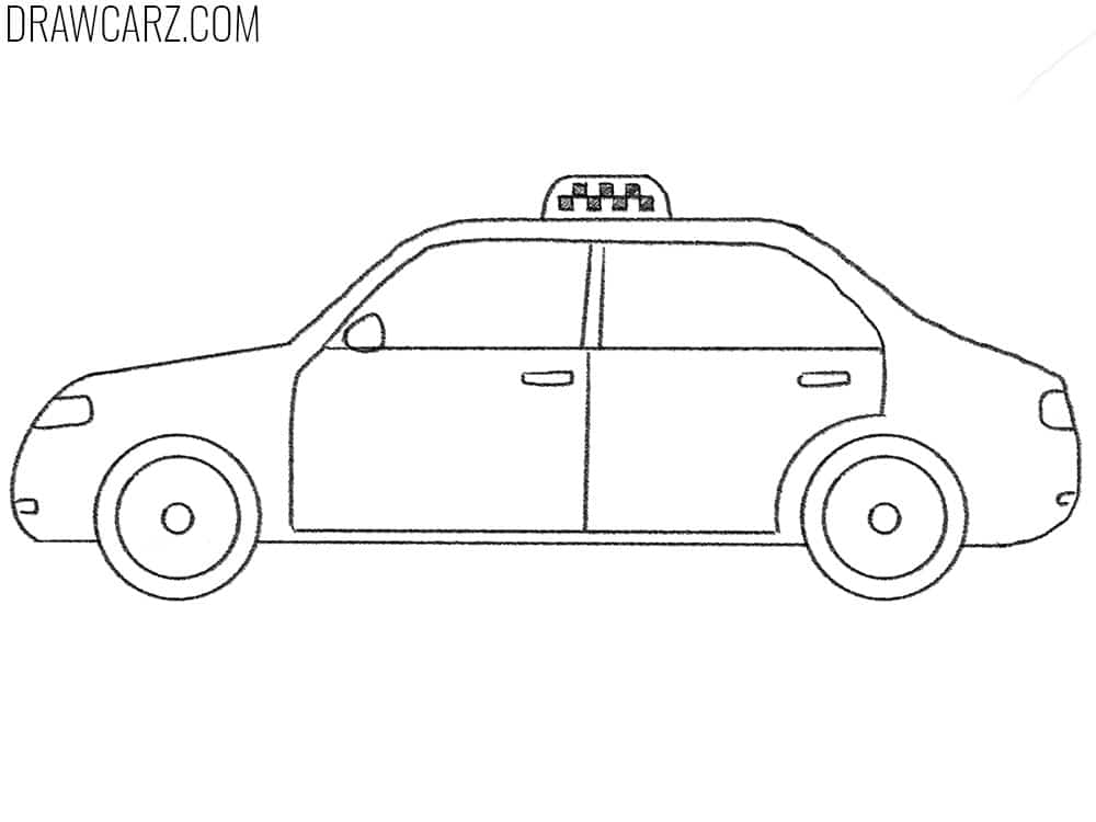 How to draw a cool taxi car