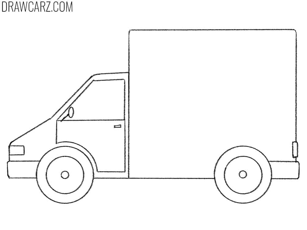 How to draw an easy Delivery Truck