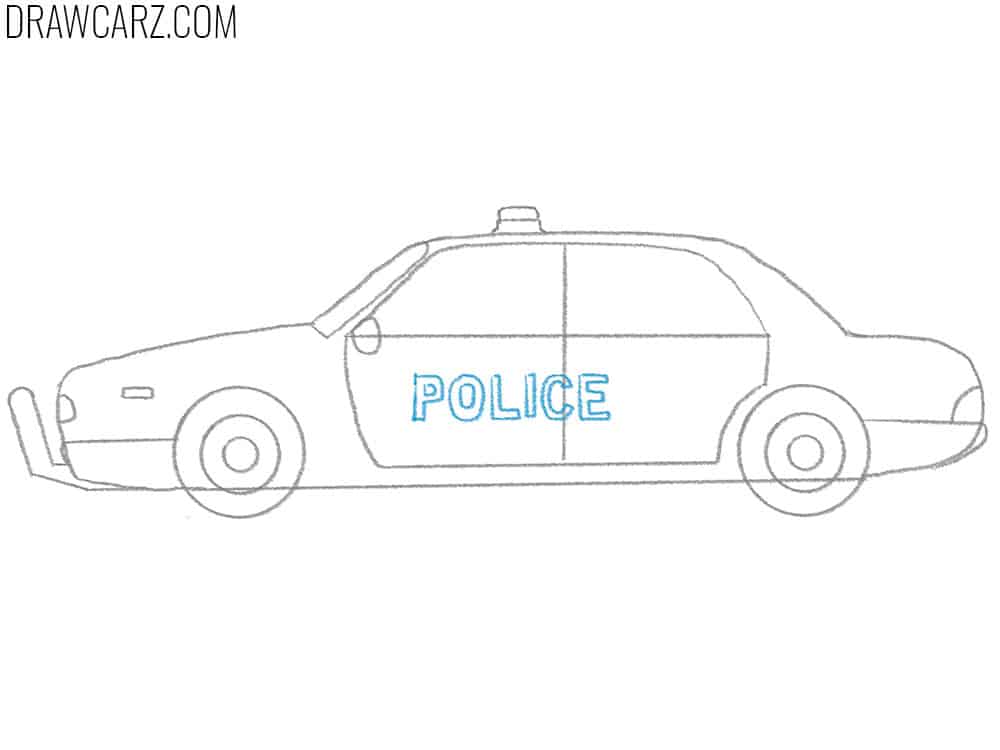 police car drawing cartoon
