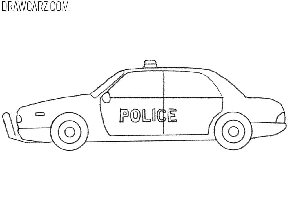 police car drawing for kids
