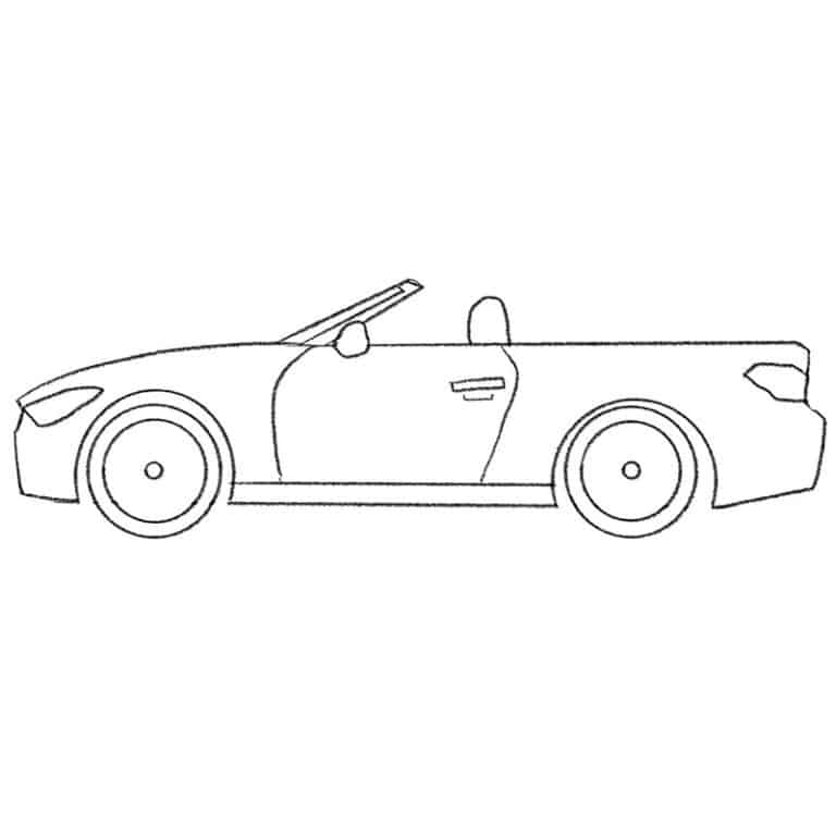 How to Draw a Cabriolet for Kids