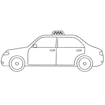 How to Draw a Taxi Car for Kids