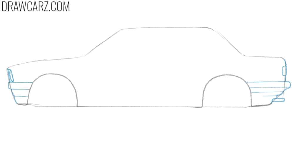 Detail the front and back of the car