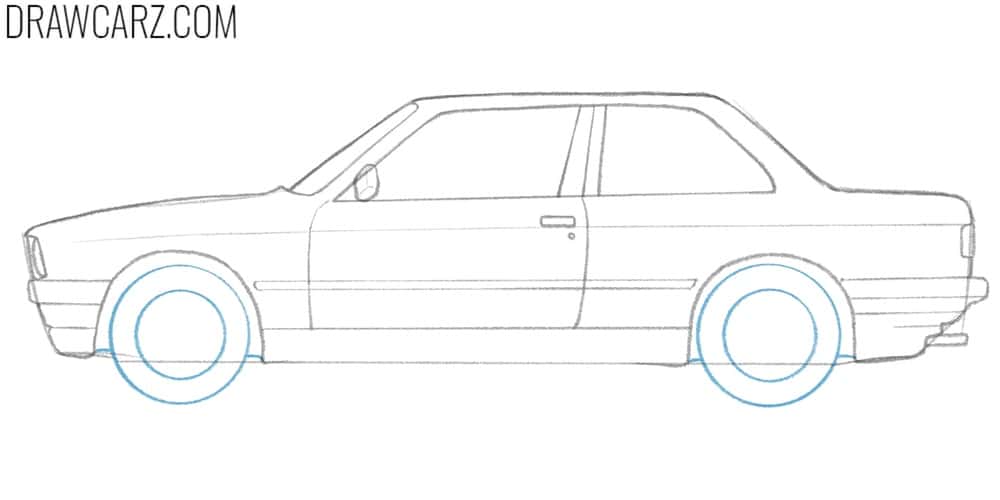 Draw the wheels and define the rimes