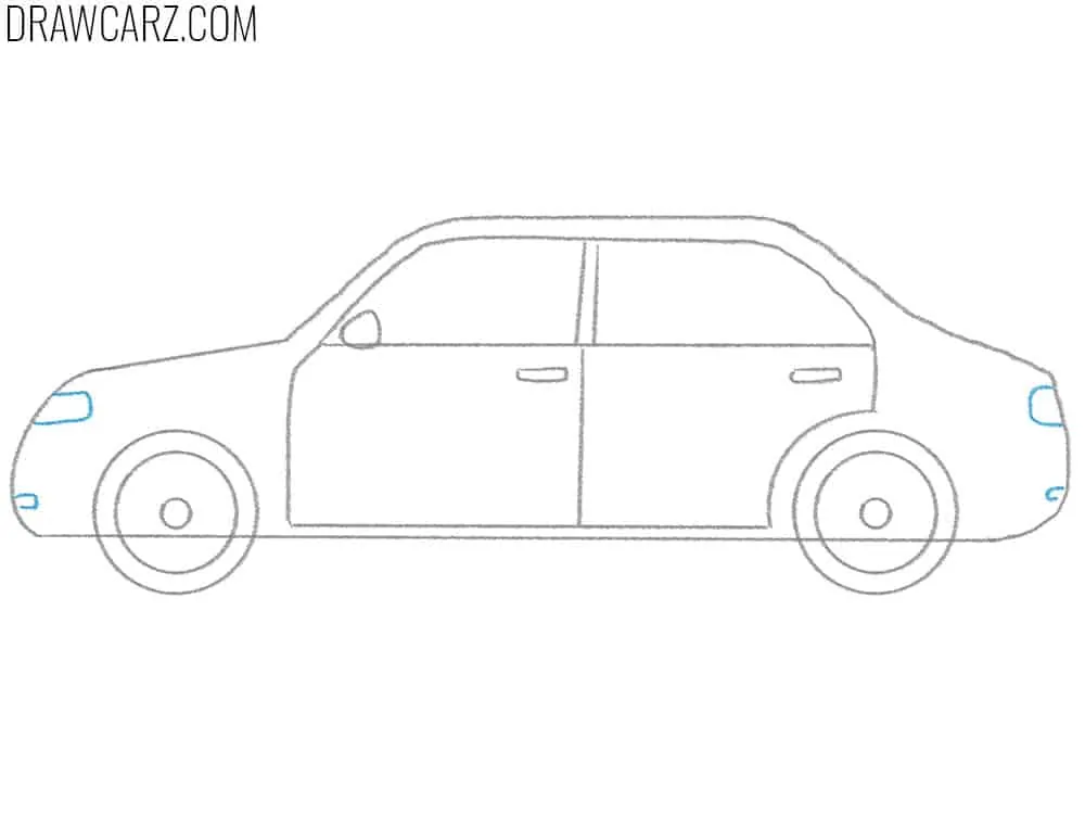 Draw the taxi car head and back light units