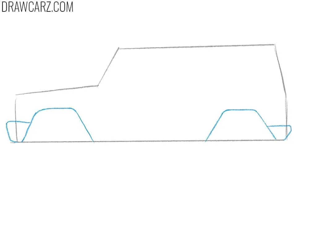 Shape the bumpers and angular wheel arches
