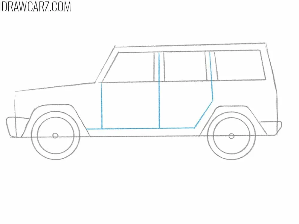 Add the front and rear door outlines