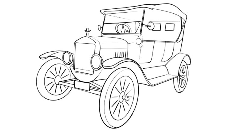 Ford Model T coloring pages featured image