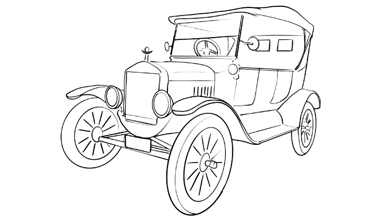 Ford Model T coloring pages featured image
