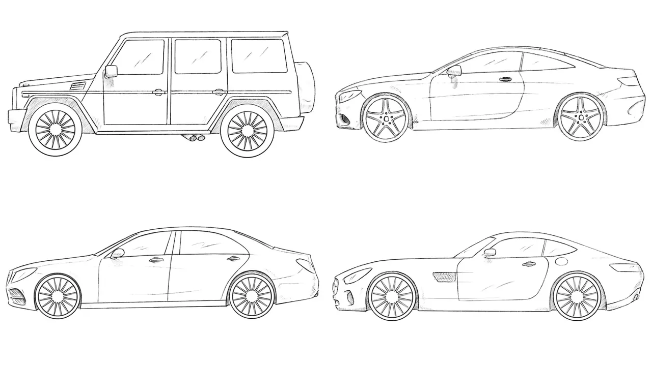 Mercedes benz drawing ideas featured image