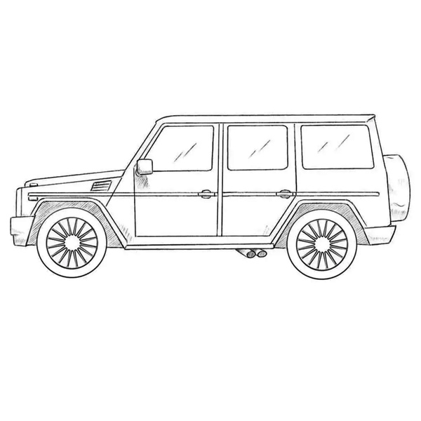 how to draw a mercedes benz G class
