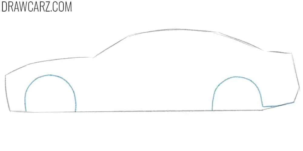 Draw the BMW M3 wheel arches