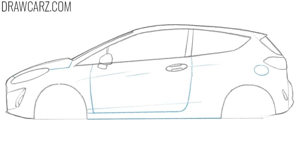Draw the door and detail the body