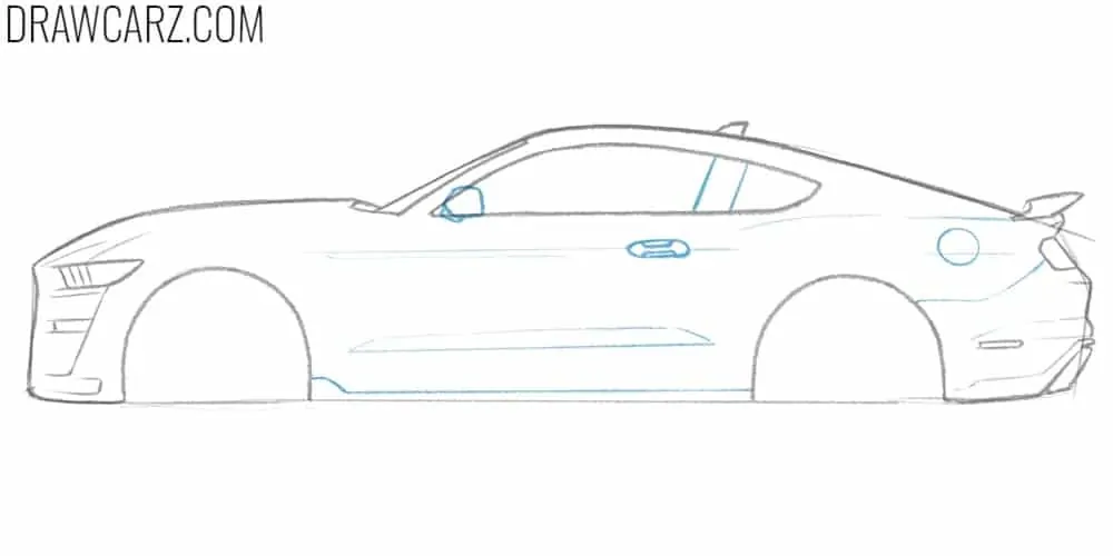 Draw the Ford Shelby mirror and handle