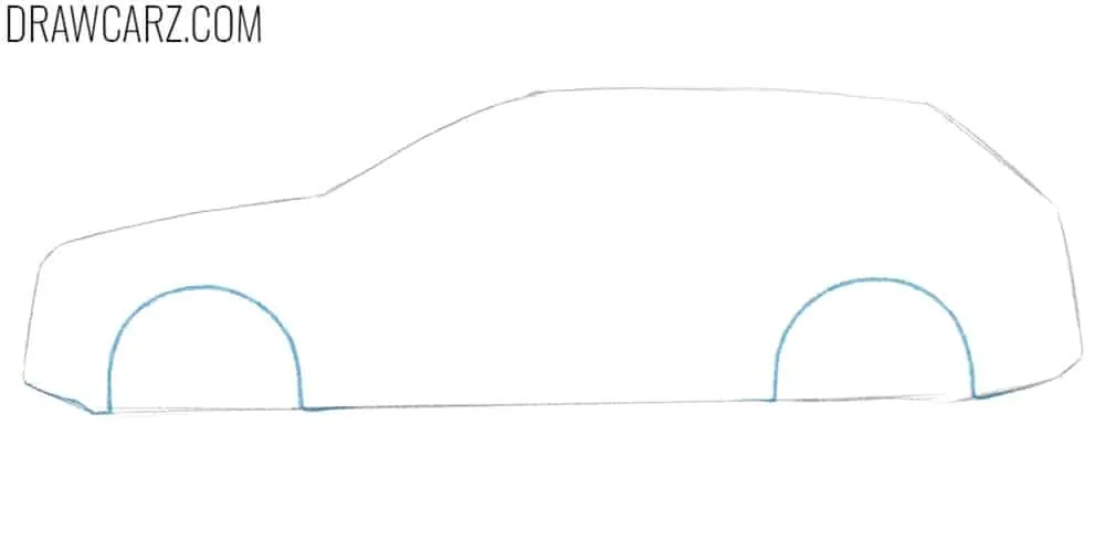 Draw the Audi Q7 wheel arches