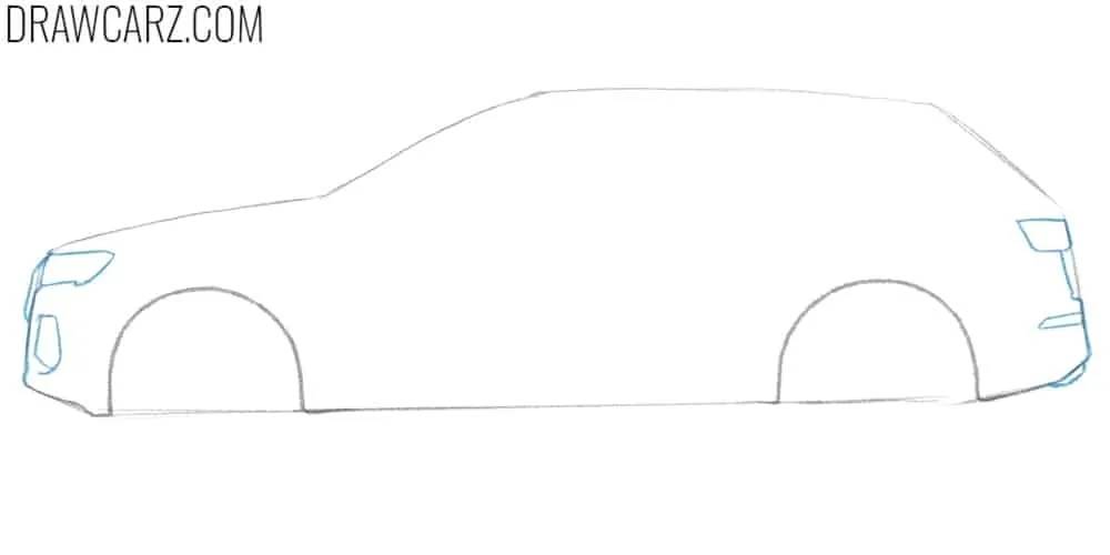 Add the car lights and bumpers