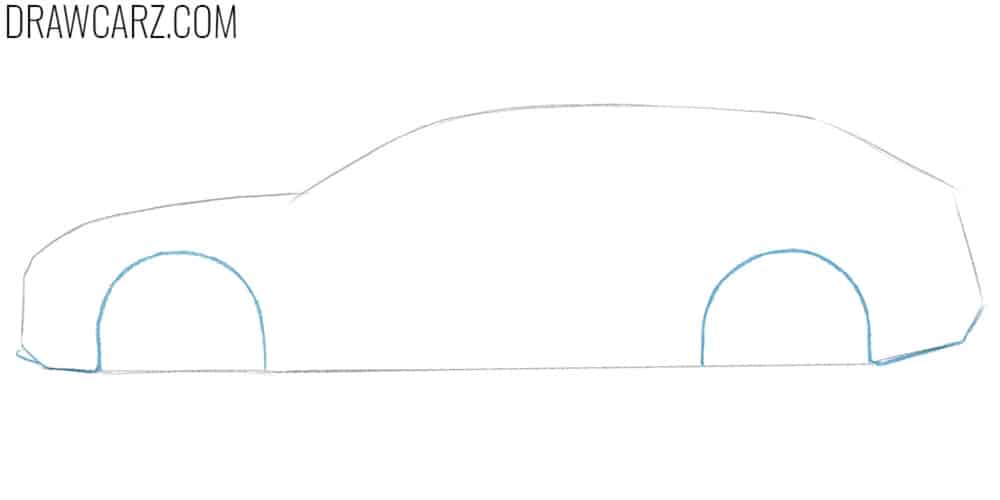 Draw the wheel arches of the Audi RS6