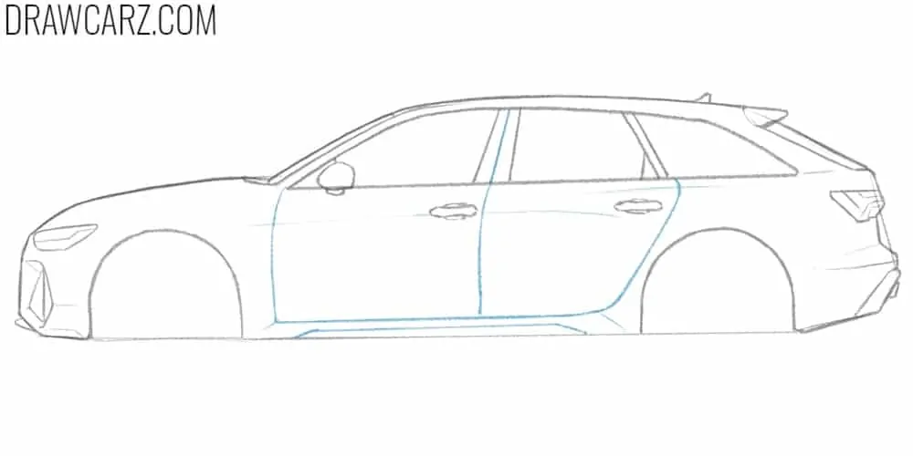 Draw the doors of the Audi RS6