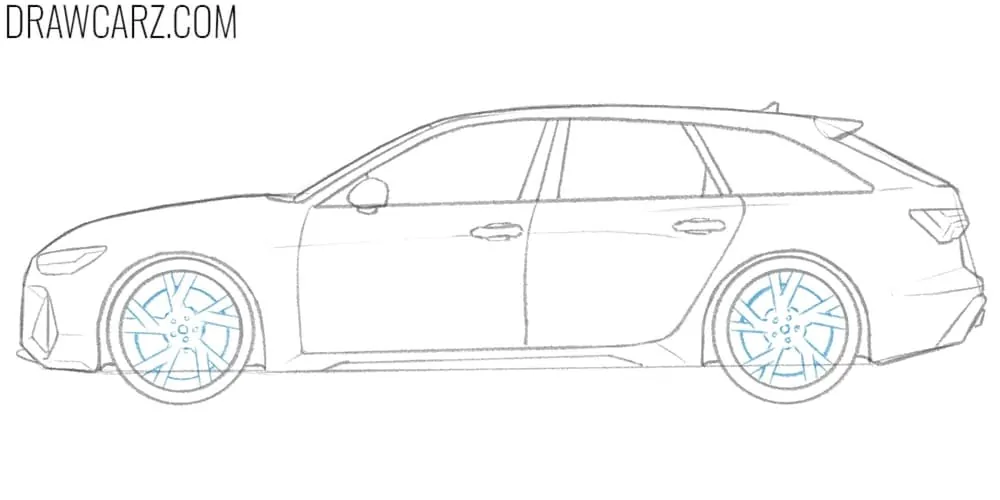 Draw the Audi RS6 wheels