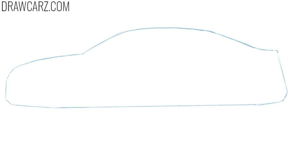 Sketch the Audi RS3 shape