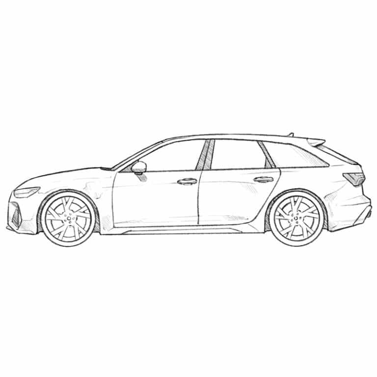 How to draw an Audi rs6 - step-by-step drawing tutorial